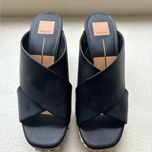 Dolce Vita black slide wedge espadrilles. Size 9